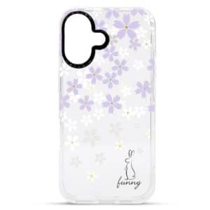 Maska print transparent za iPhone 16 bunny
