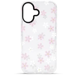 Maska print transparent za iPhone 16 flowers