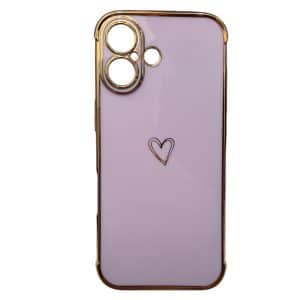 Maska Elegant heart za iPhone 16 ljubicasta